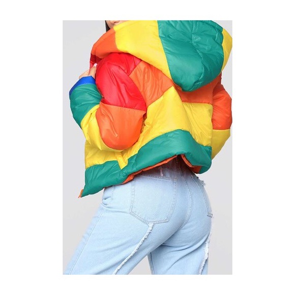 CASUAL STRIPED MULTICOLORED COTTON-PADDED JACKET - Picture 5 of 8